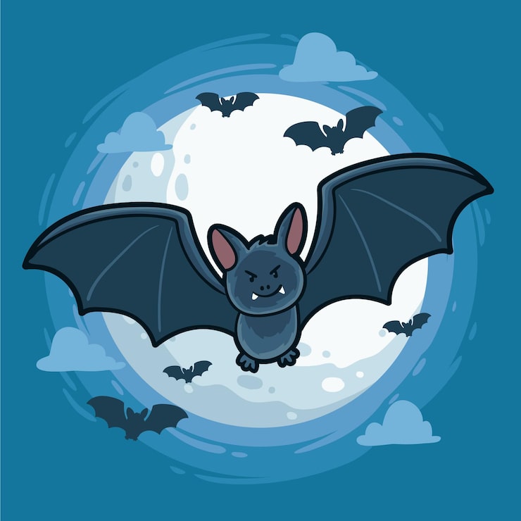Gratis Vektor handritad design, halloweenfladdermus