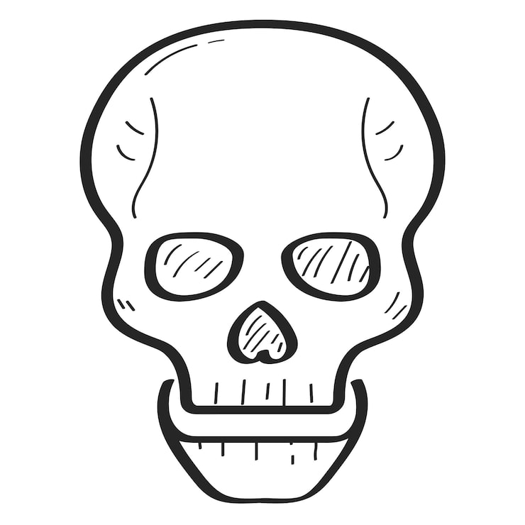 Gratis Vektor handritad doodle skalle