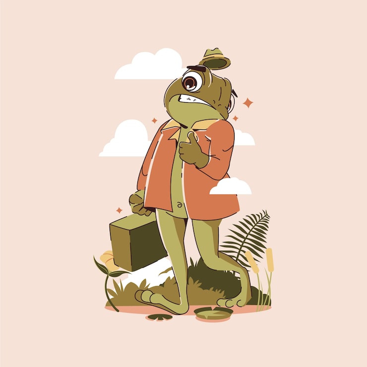 Gratis Vektor håndtegnet cartoon tudse illustration