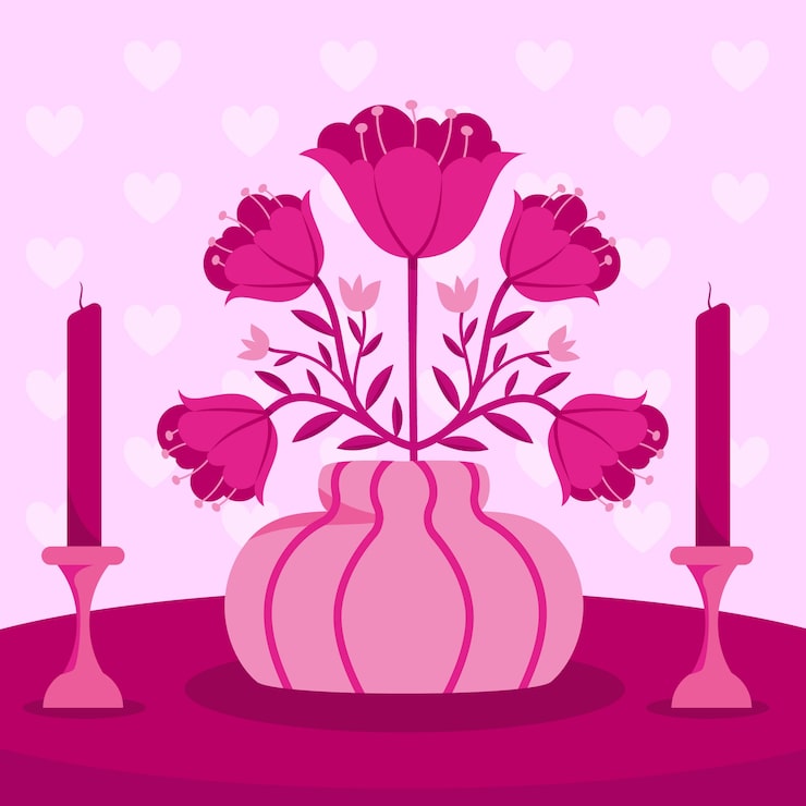 Gratis Vektor håndtegnet, pink illustration