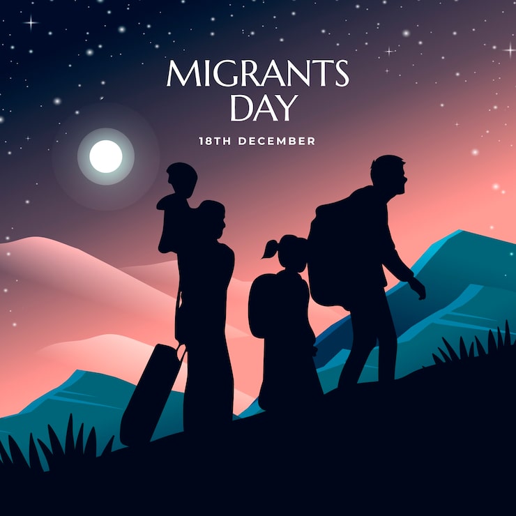 Gratis Vektor illustration af gradient international migrantdag
