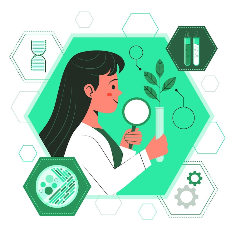 Gratis Vektor illustration av bioteknikkoncept