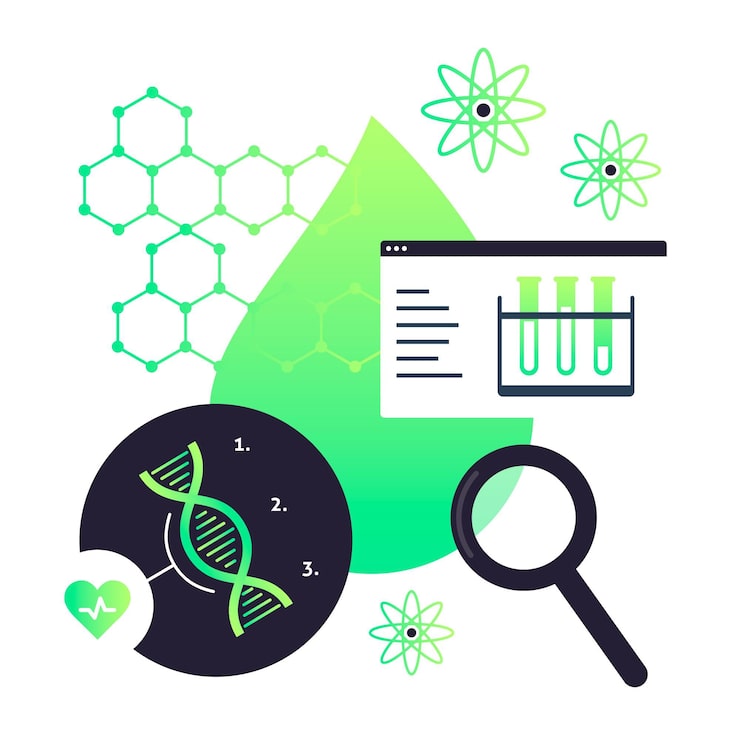 Gratis Vektor illustration av bioteknikkoncept