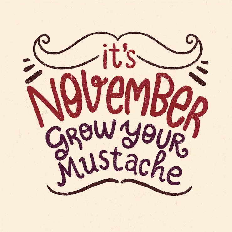 Gratis Vektor movember baggrund med tekst