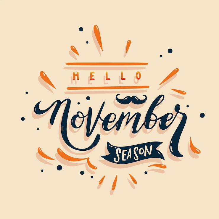 Gratis Vektor movember overskæg opmærksomheds baggrund med lettering