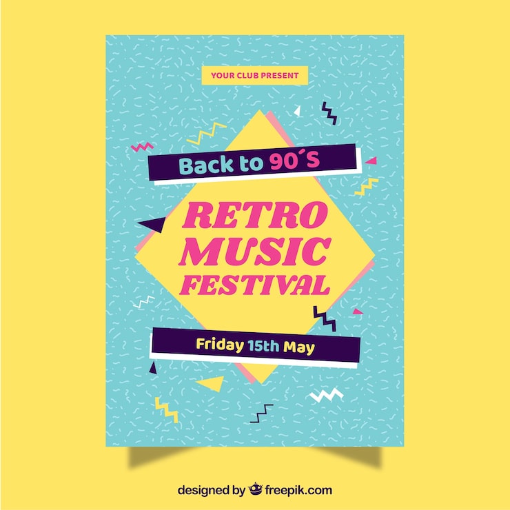 Gratis Vektor musikfestival flyer i flad stil