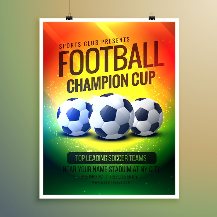 Gratis Vektor plakat med fodbolde