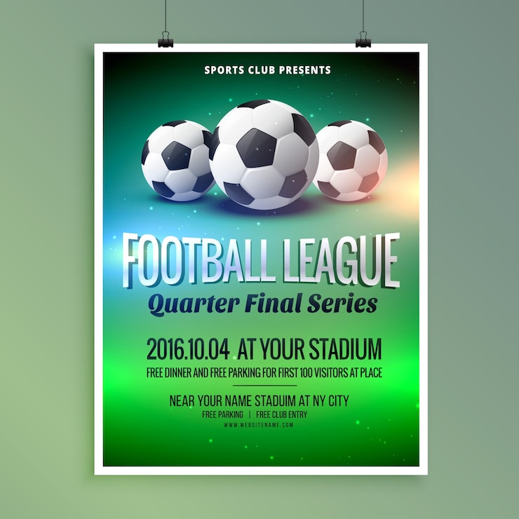 Gratis Vektor plakat til fodboldligaen