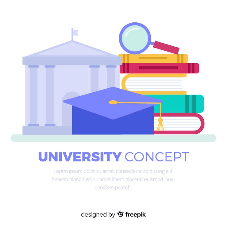 Gratis Vektor platt universitetsbakgrund