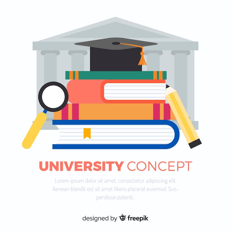 Gratis Vektor platt universitetsbakgrund
