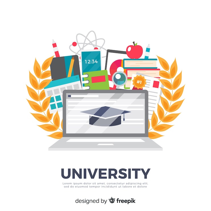 Gratis Vektor platt universitetsbakgrund