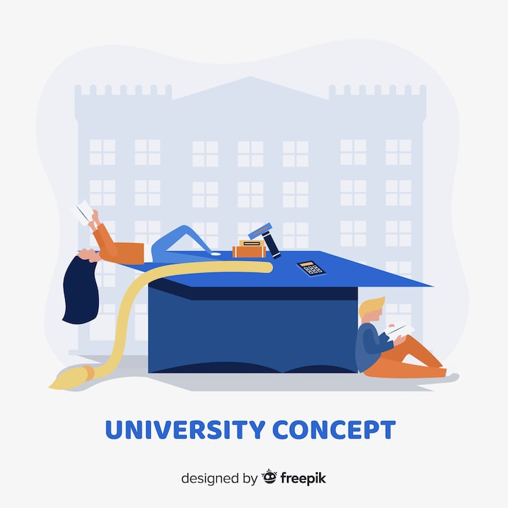 Gratis Vektor platt universitetskoncept