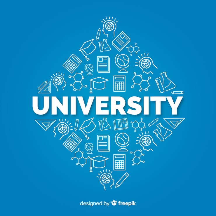 Gratis Vektor platt universitetskonceptbakgrund