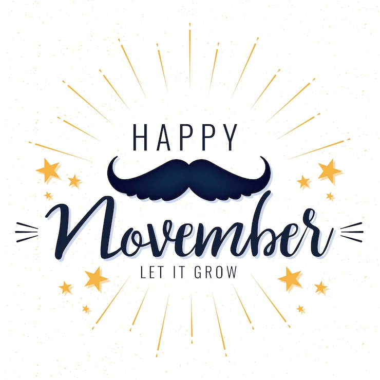 Gratis Vektor simpel movember-baggrund