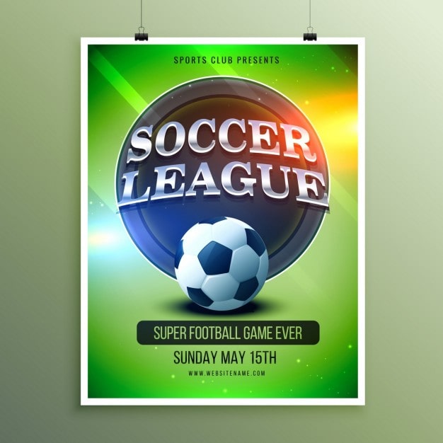 Gratis Vektor skinnende fodboldliga plakat