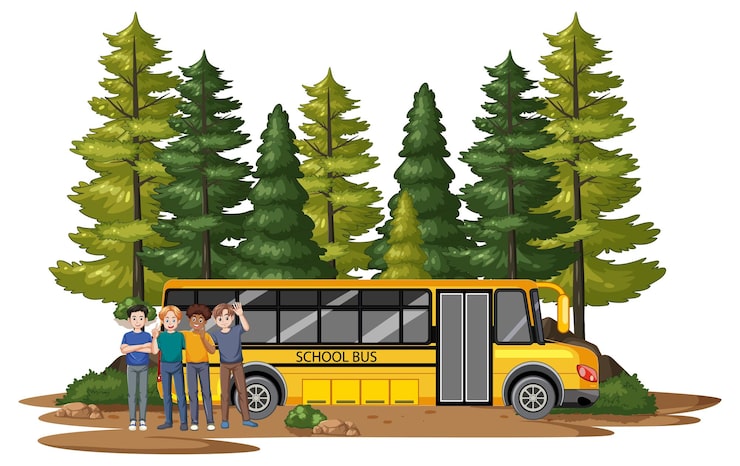 Gratis Vektor skolresa till skogen