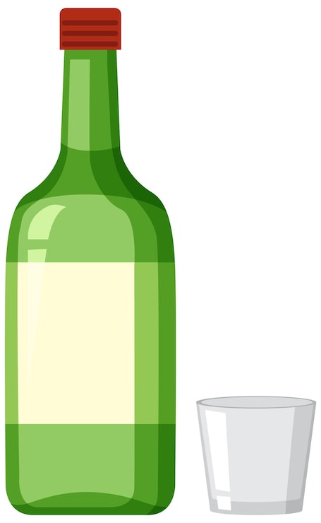 Gratis Vektor soju flaske og shotglas