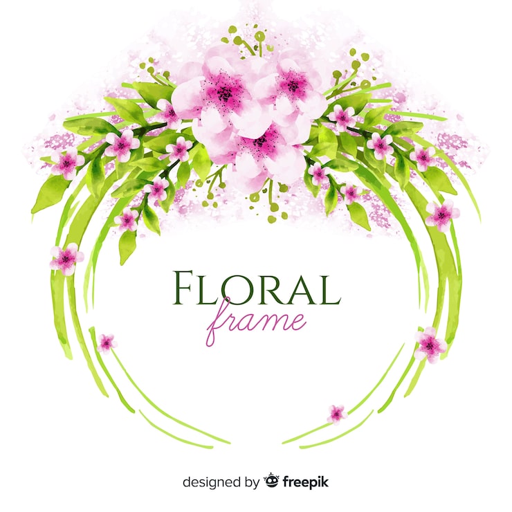 Gratis Vektor akvarell blomsterramme