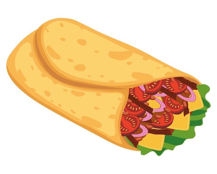Gratis Vektor burrito deilig meksikansk mat