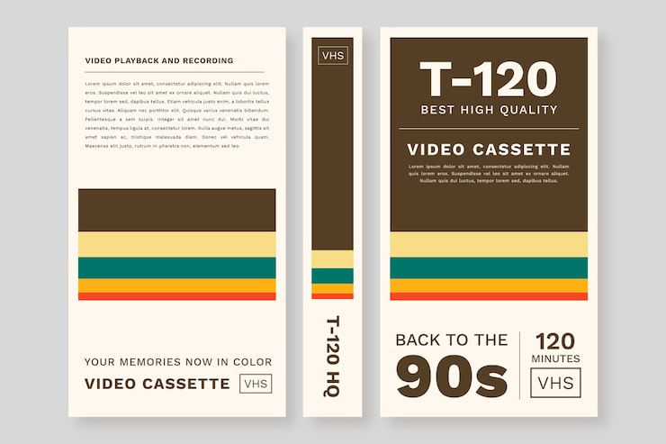 Gratis Vektor flat design vhs-cover mal