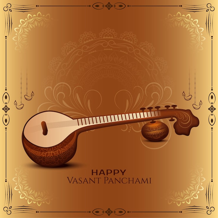 Gratis Vektor gratulerer med vasant panchami, tradisjonell festivalfeiring, bakgrunnsdesign