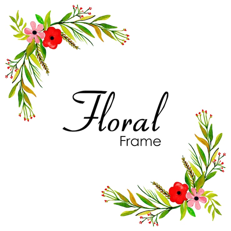 Gratis Vektor håndtegnet akvarell blomster ramme design