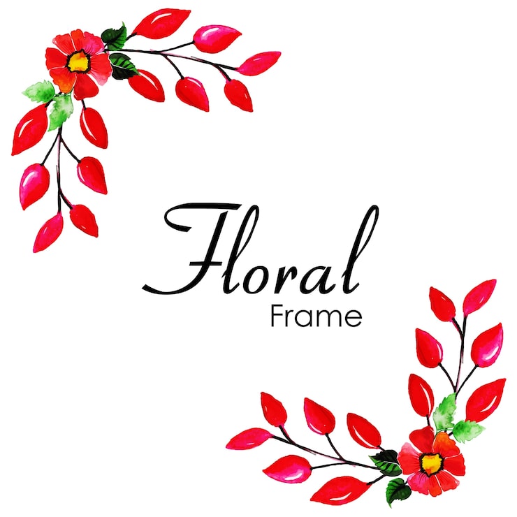 Gratis Vektor håndtegnet akvarell blomster ramme design