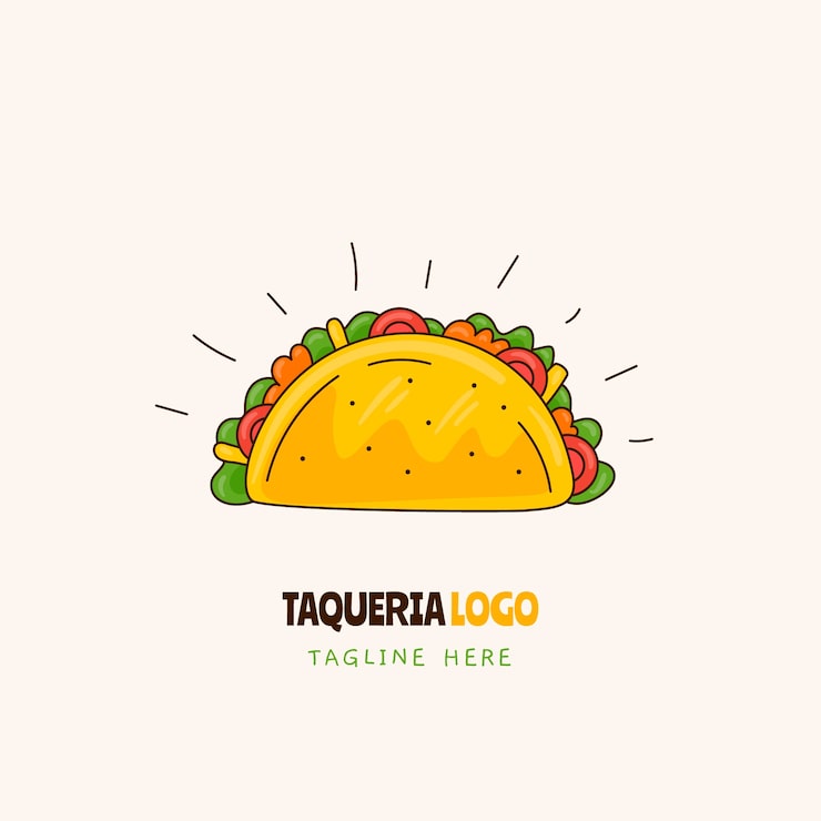 Gratis Vektor håndtegnet taqueria logo design