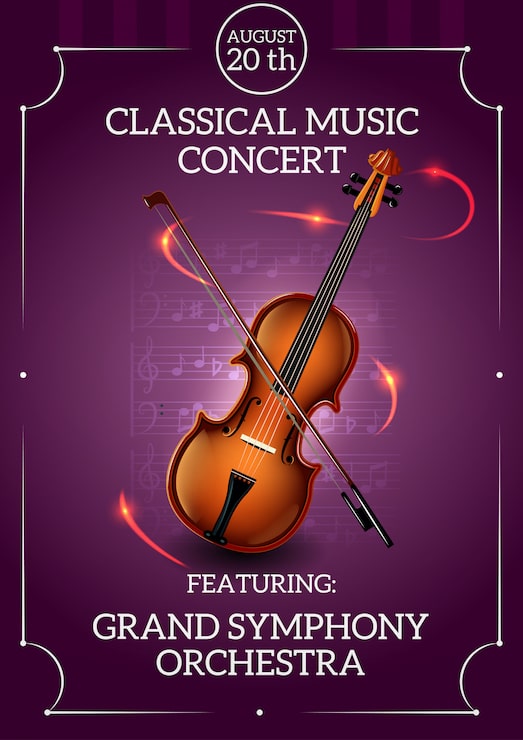 Gratis Vektor klassisk musikkplakat