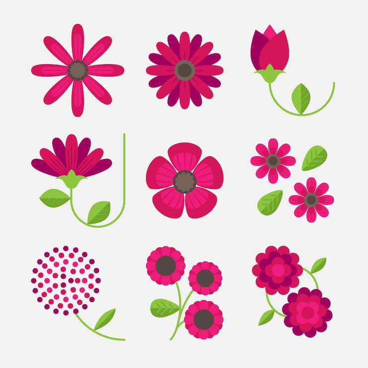 Gratis Vektor samling av vårblomster