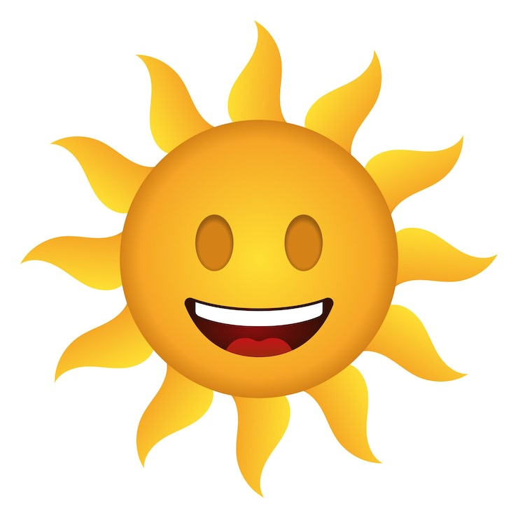 Gratis Vektor smilefjes sol gradient stil