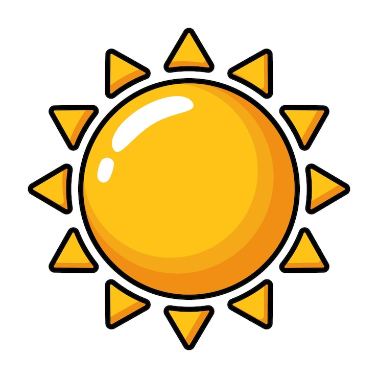 Gratis Vektor sol tegneseriestil