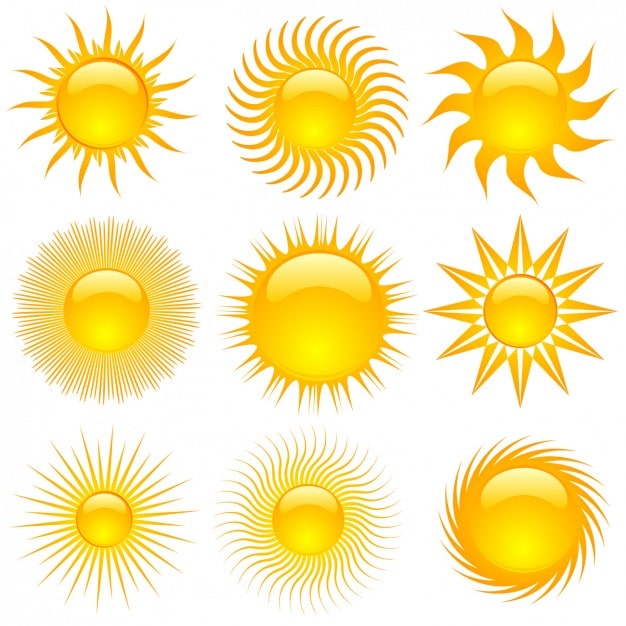 Gratis Vektor sommersol kolleksjon