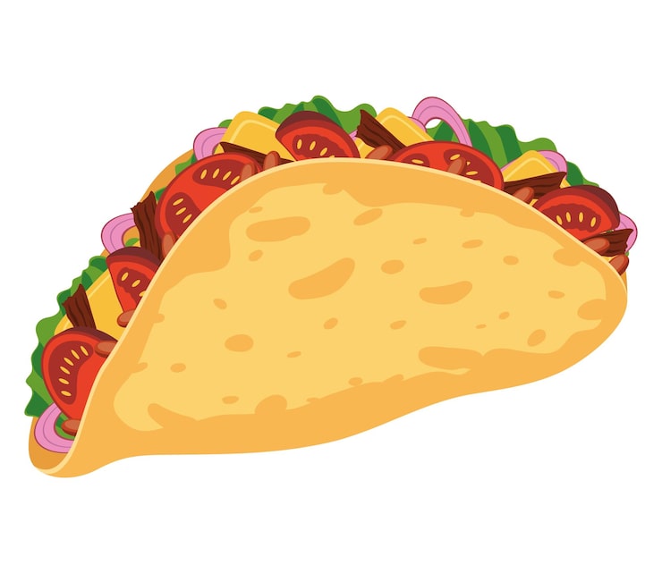 Gratis Vektor taco deilig meksikansk mat