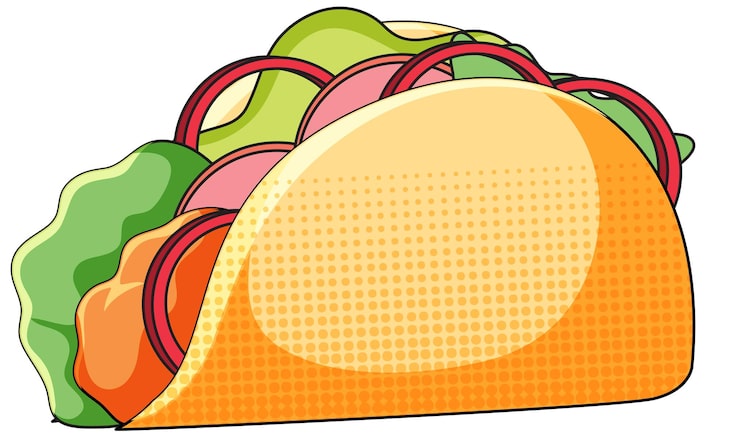 Gratis Vektor taco på hvit bakgrunn