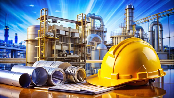 Photo một chiếc mũ bảo hộ màu vàng đặt trên bàn cạnh một công nhân xây dựng