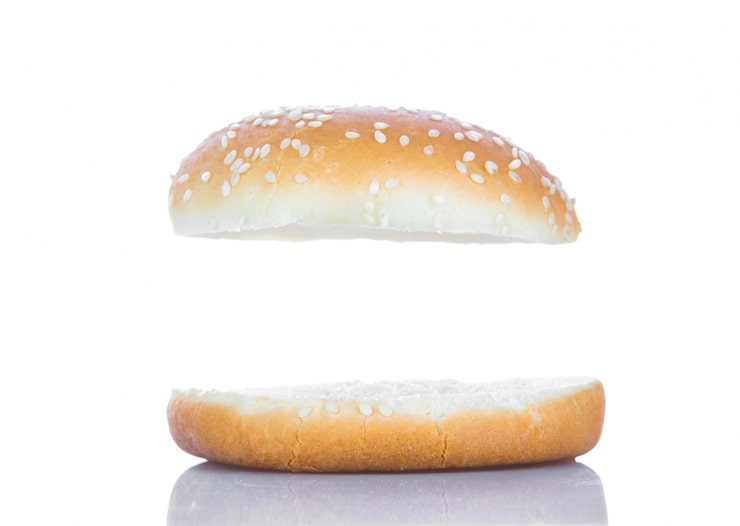 Miễn phí Photo bánh mì hamburger với khoảng trống màu trắng