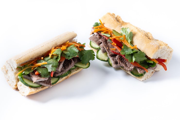 Miễn phí Photo bánh mì thịt heo việt nam cô lập trên nền trắng