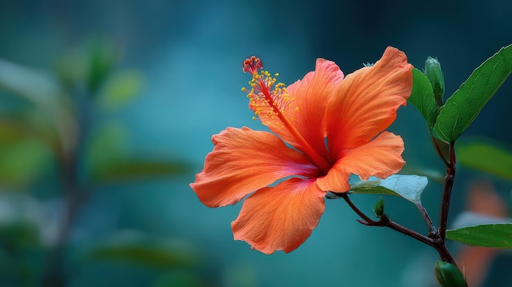 Miễn phí Photo hoa dâm bụt cam rực rỡ đang nở rộ