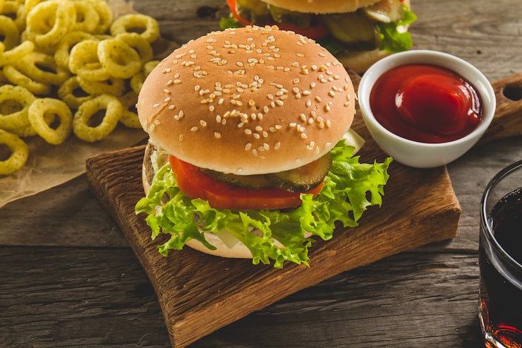 Miễn phí Photo thực đơn thức ăn nhanh với bánh hamburger ngon