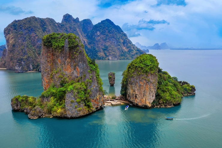 Miễn phí Photo toàn cảnh trên không đảo james bond ở phang nga, thái lan.
