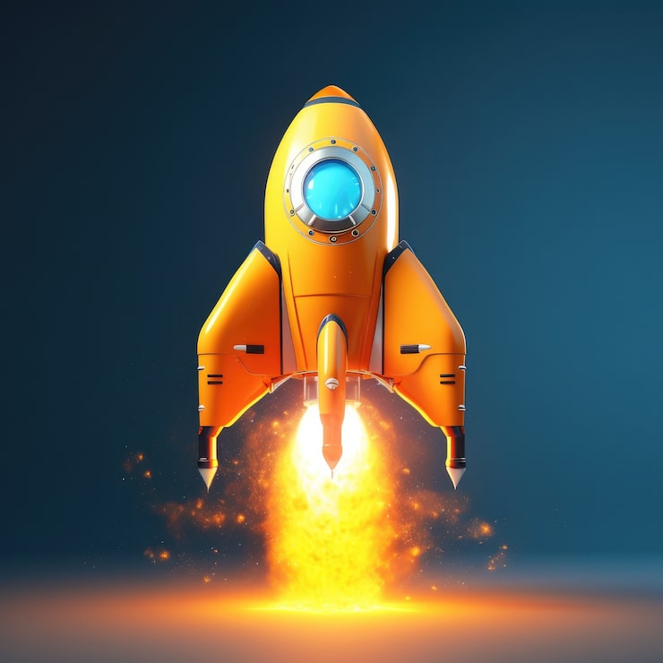 Ilmainen Kuva näkymä 3d-renderöity avaruusrakettimalli
