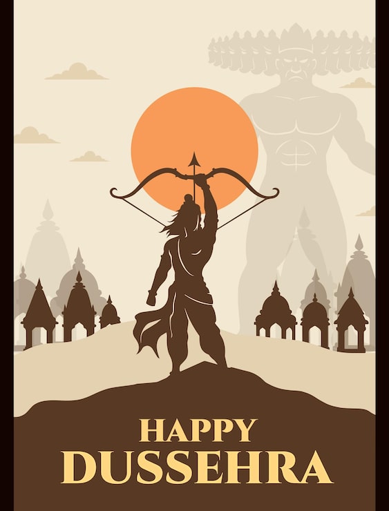 Ilmainen PSD hyvää dussehra-juhlan postausdesignia