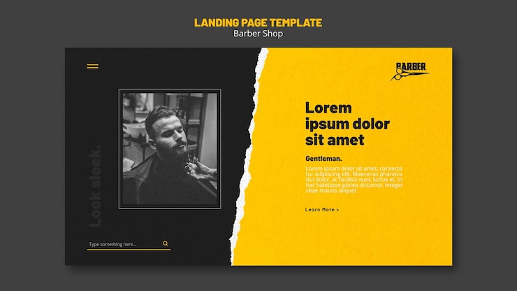 Ilmainen PSD laskeutumissivu parturiliiketoimintaan