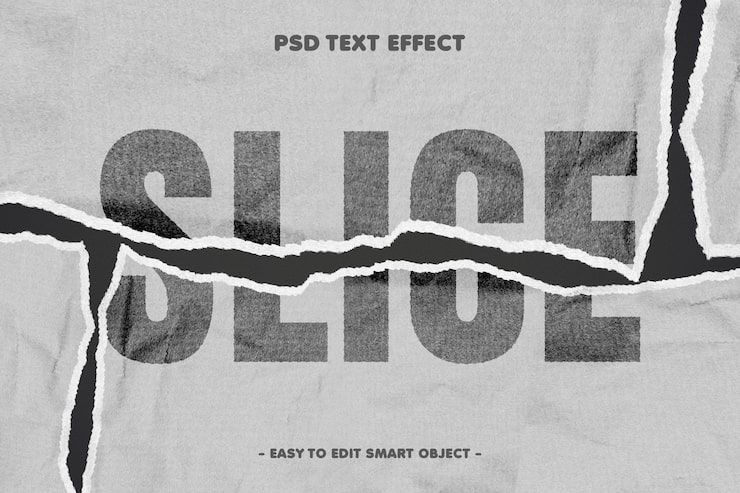 Ilmainen PSD viipaloi muokattava tekstitehoste