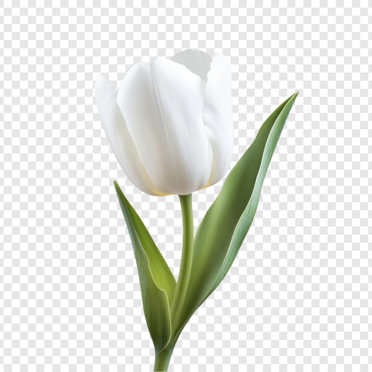 Ilmainen PSD yksittäinen valkoinen tulppaani, eleganssia ja puhtautta kukassa