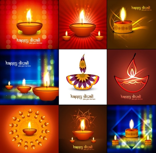 Ilmainen Vektori diwali-taustakokoelma