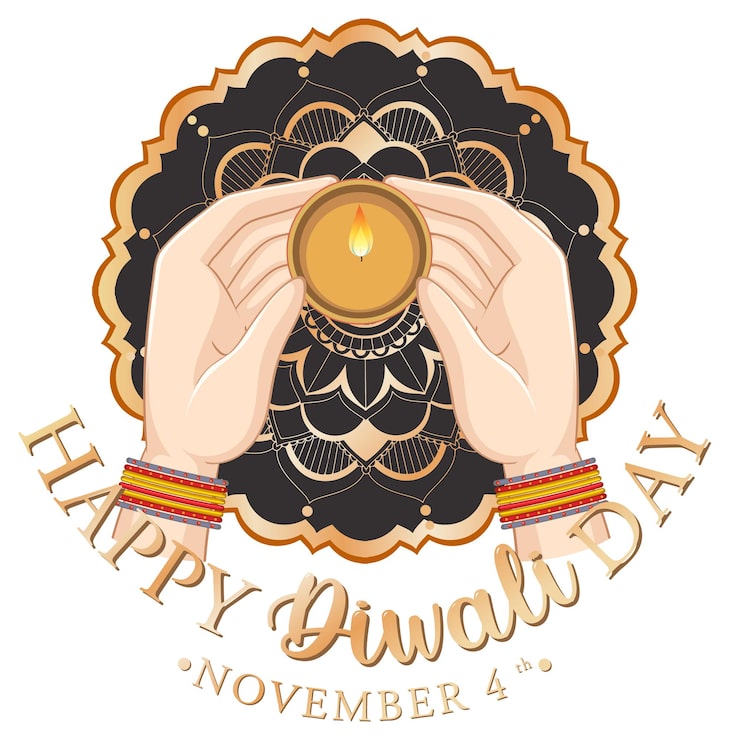Ilmainen Vektori hyvää diwali-päivää, logon suunnittelu