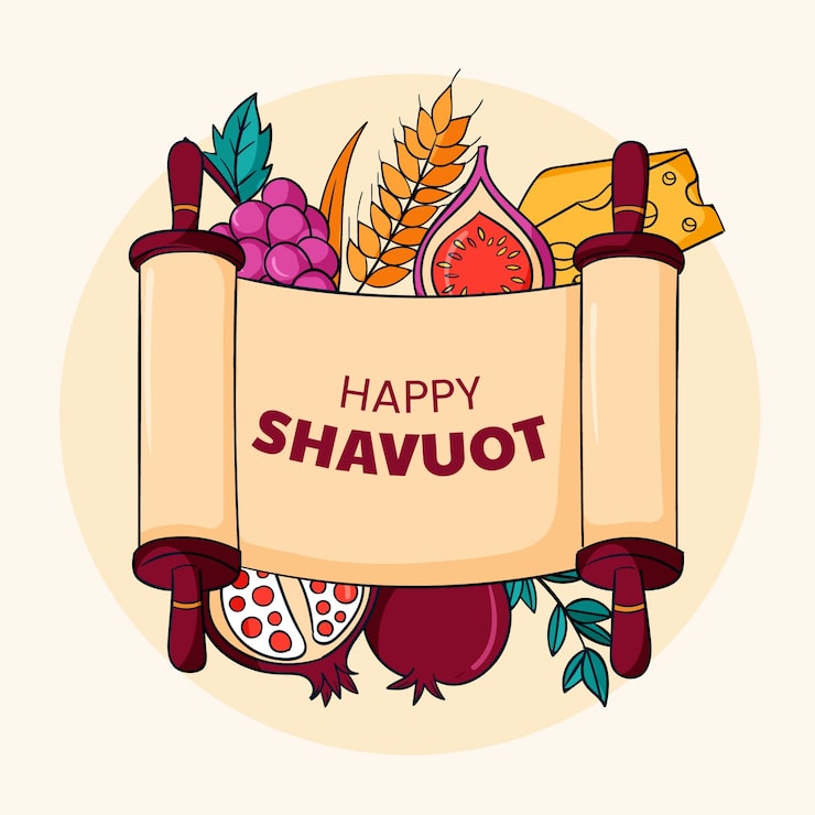Ilmainen Vektori käsin piirretty shavuot-kuvitus