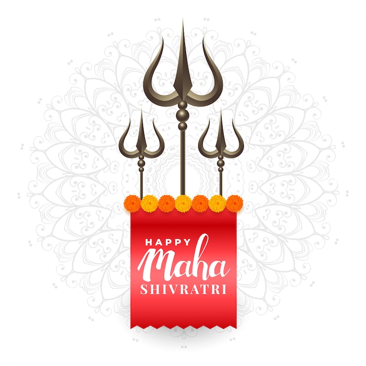 Ilmainen Vektori maha shivratri -jumala shiva trishul -kuvitustausta